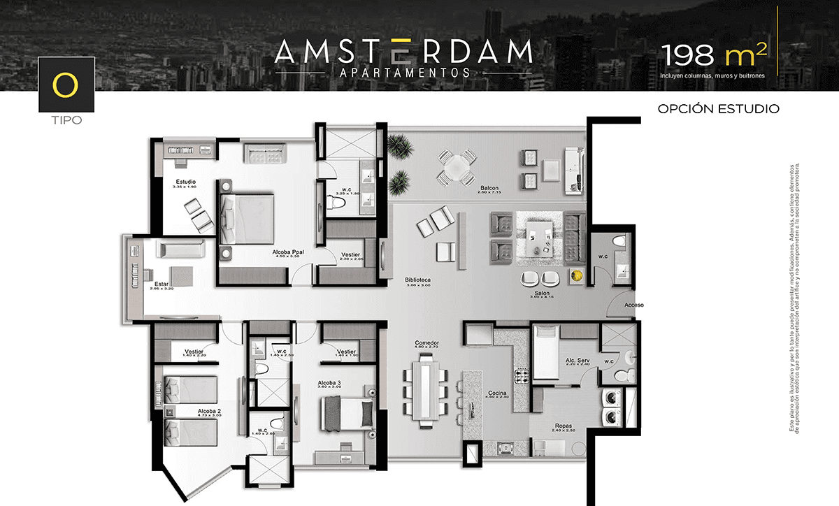 Vista planos apartamentos Tipo O5 Amsterdam