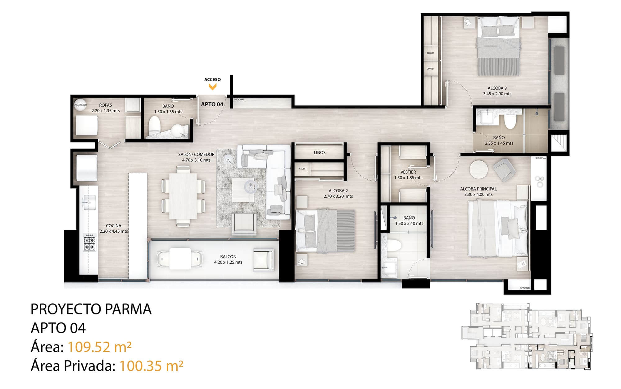 Planos apartamentos 4 en Parma