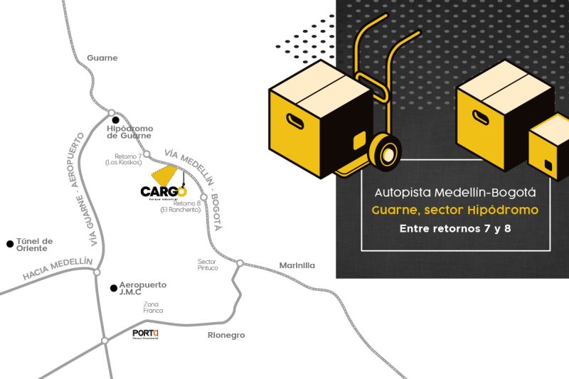 Vista plano ubicación lotes industriales Cargo Parque Industrial