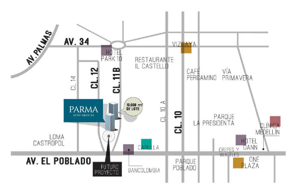 Planos ubicación apartamentos Parma