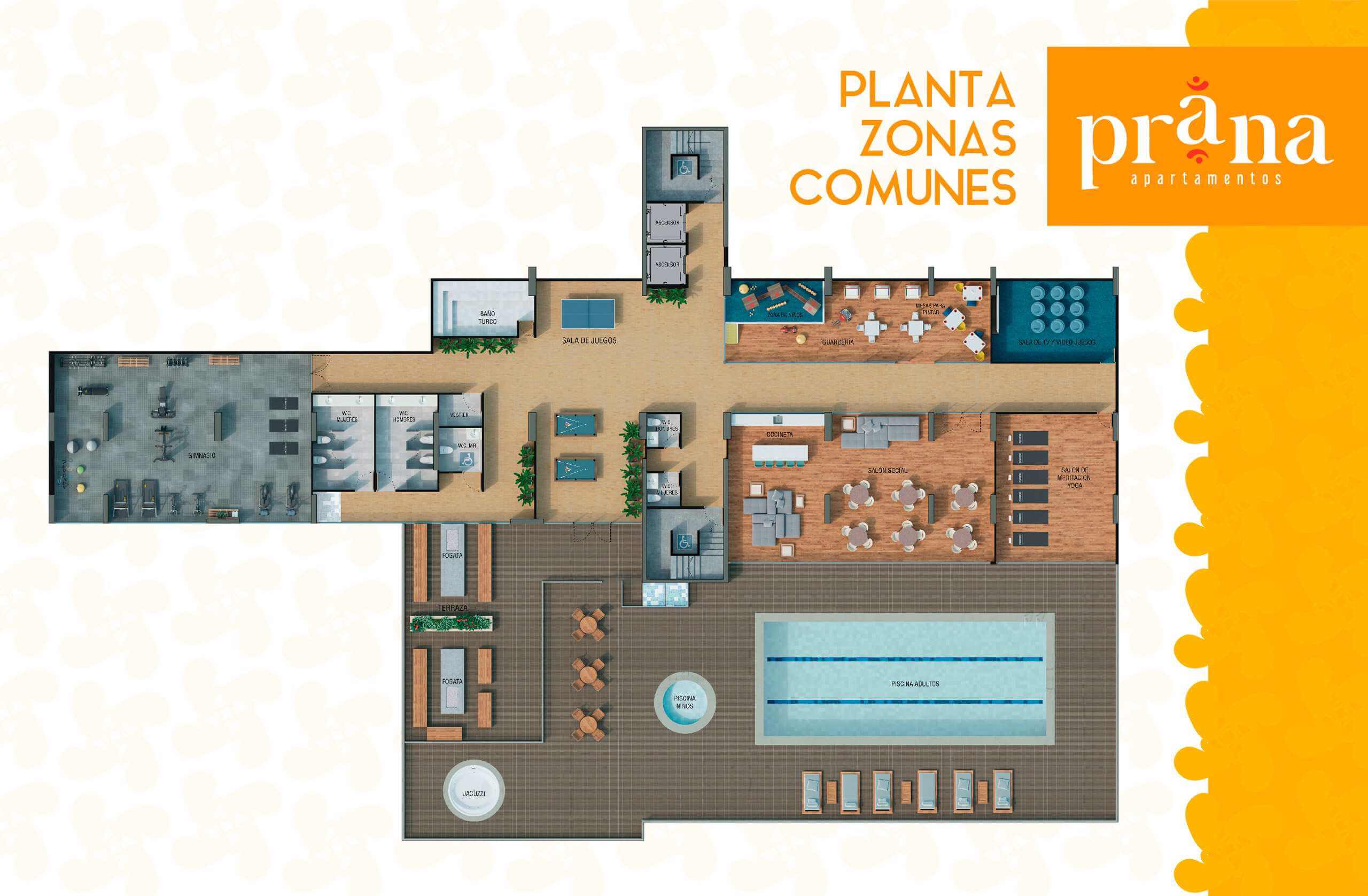 Planos zomas comunes apartamentos Prana